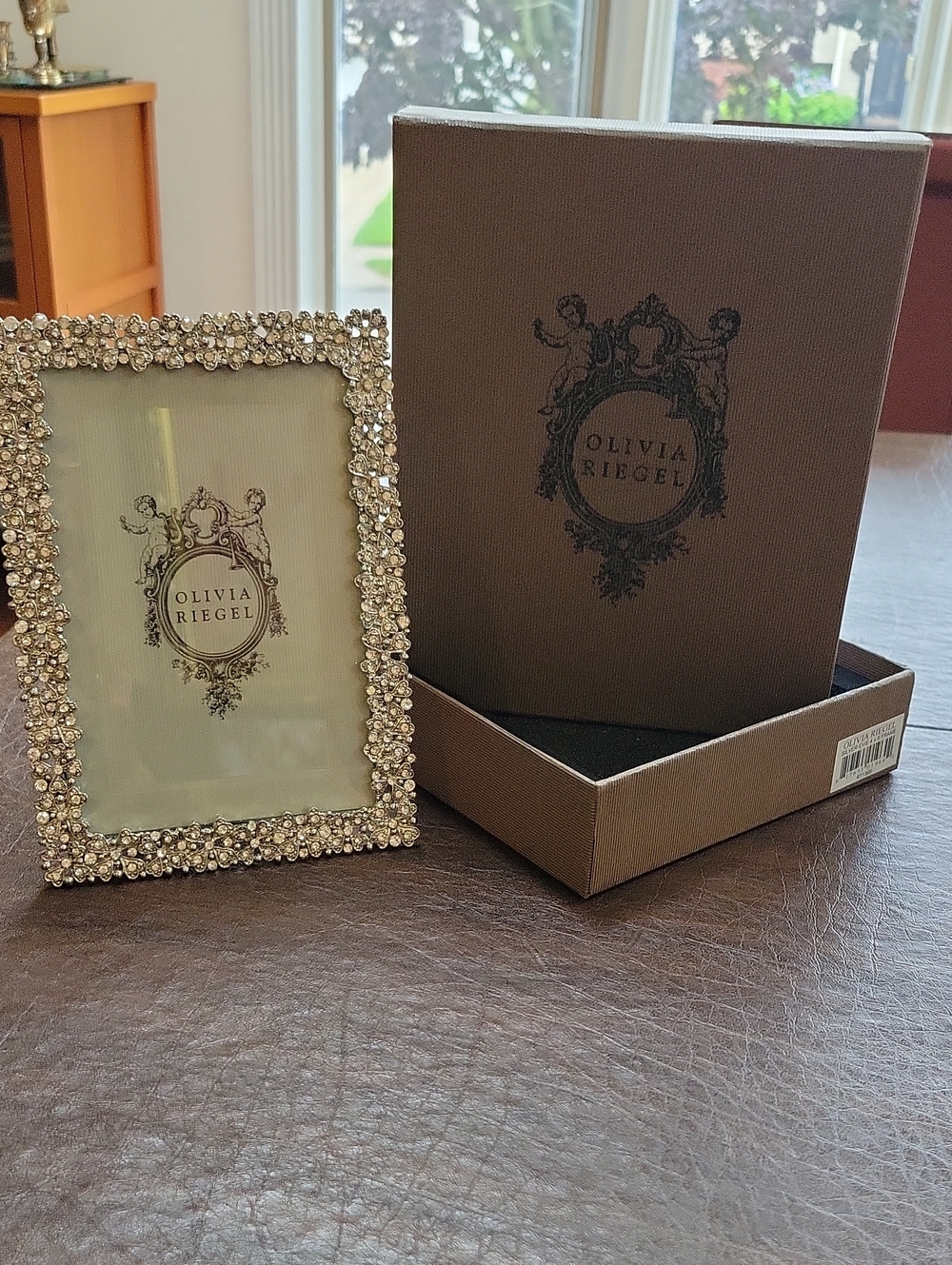 Olivia Riegel Silver Evie Crystal 4x6 Photo Picture Frame NEW RT1365